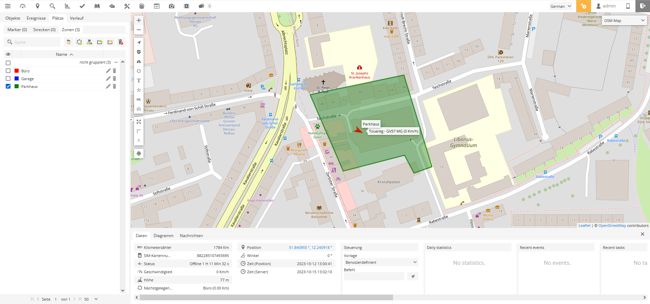Geofence Alarm bei Diebstahl für Fahrzeug und KFZ