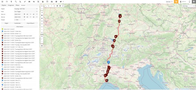 GPS Tracking der Route mit Diebstahlalarm für Fahrzeug und KFZ